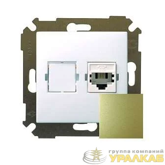 Розетка телефонная СП Simon34 RJ11 механизм бронз. Simon 