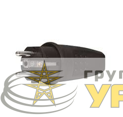Вилка электрическая прямая однофазная 16А 250В IP44 с заземл. каучук (еврослот) UNIVersal 