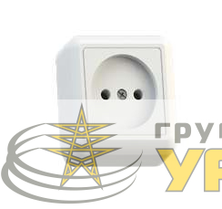 Розетка 1-м ОП Оптима РА10-375 10А IP20 без заземл. с монтаж. пластиной бел. Кунцево 