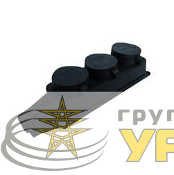 Колодка удлинителя 3-м с заземл. 16А IP44 1ф 250В еврослот с заглушками каучук UNIVersal 