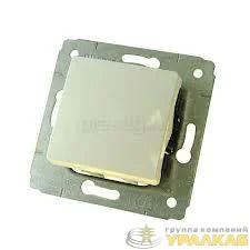 Переключатель проходной 1-кл. СП Cariva 10А IP20 сл. кость (DIY-упак.) Leg 
