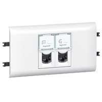 Механизм розетки информ. СП Mosaic RJ45 + RJ45 CAT.5E FTP с рамкой и суппортом для DLP для кабель-канала DLP 65мм Leg 