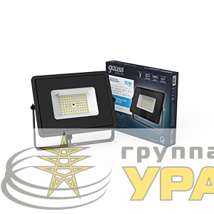 Прожектор светодиодный Qplus ДО 50Вт 6500К IP65 6000лм 175-265В черн. GAUSS 