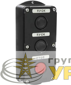 Пост управления ПКЕ 222-3 У2 10А 660В 3 элемента черн. и крас. цилиндр накладной IP54 Электротехник 