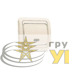 Выключатель 1-кл. СП Mimoza 10А IP20 с подсветкой крем./крем. Makel 