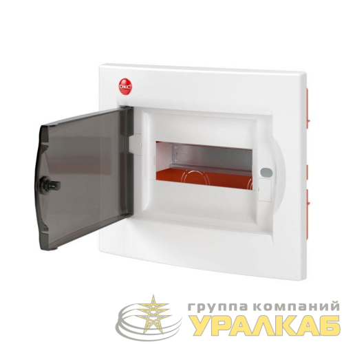 Щиток встраиваемый 8мод. IP41 с дверцей с клеммн. блоком 87508 и замком бел. DKC 