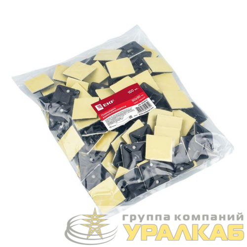 Площадка самоклеящаяся 30х30мм черн. (уп.100шт) EKF 