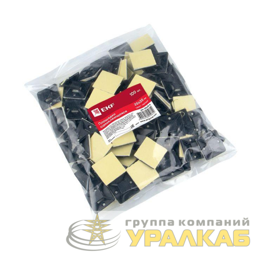 Площадка самоклеящаяся 25х25мм черн. (уп.100шт) EKF 