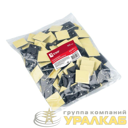 Площадка самоклеящаяся 40х40мм черн. (уп.100шт) EKF 
