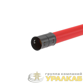 Труба гофрированная двустенная ПНД жесткая d125мм с муфтой для кабельной канализации SN10 980Н красн. (уп.6м) DKC 