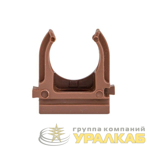 Держатель для труб (клипса) d25мм темн. дерево (уп.10шт) Plast EKF 