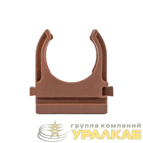 Держатель для труб (клипса) d25мм темн. дерево (уп.10шт) Plast EKF 