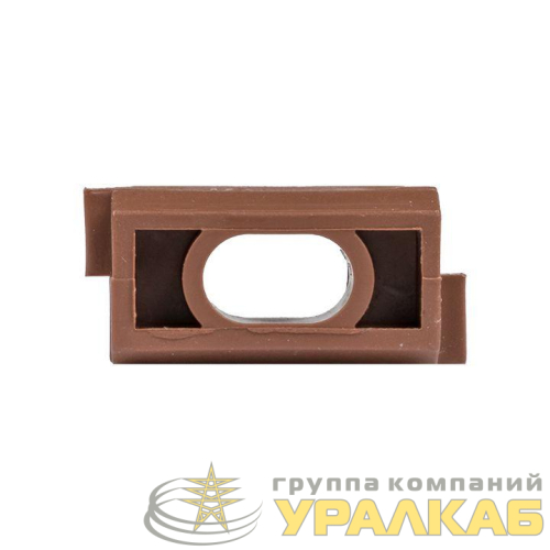Держатель для труб (клипса) d25мм темн. дерево (уп.10шт) Plast EKF 