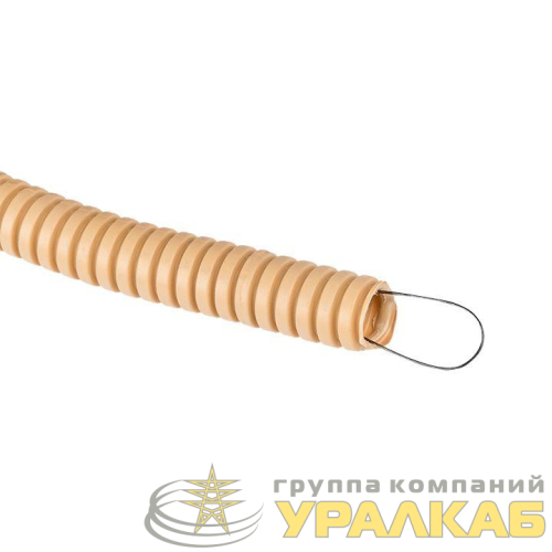 Труба гофрированная ПВХ d16мм с протяжкой свет. дерево (уп.25м) Plast PROxima EKF 