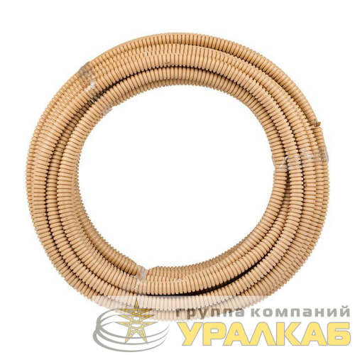 Труба гофрированная ПВХ d16мм с протяжкой свет. дерево (уп.25м) Plast PROxima EKF 