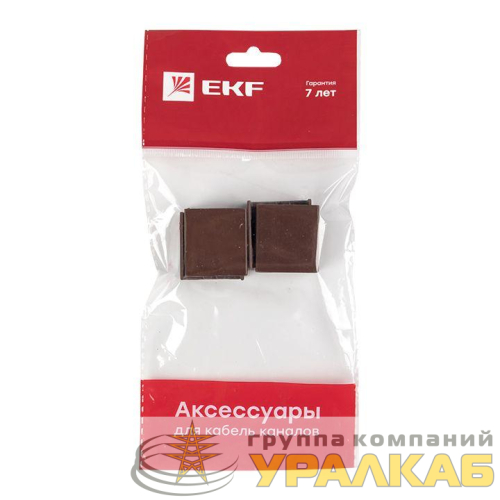 Соединитель 25х16 под темн. дерево Plast PROxima (уп.4шт) EKF 