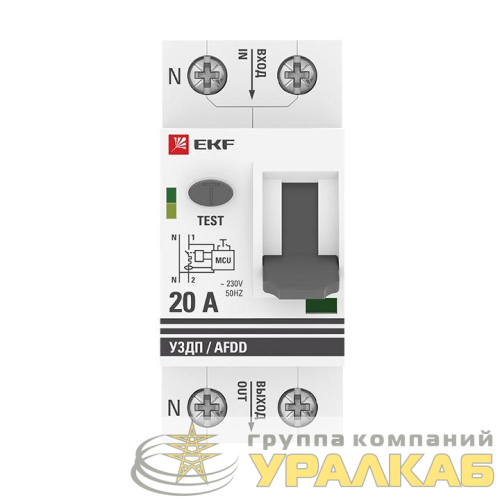 Устройство защиты от дугового пробоя (УЗДП) 1P+N C 20А 6кА с авт. выкл. PROxima EKF 