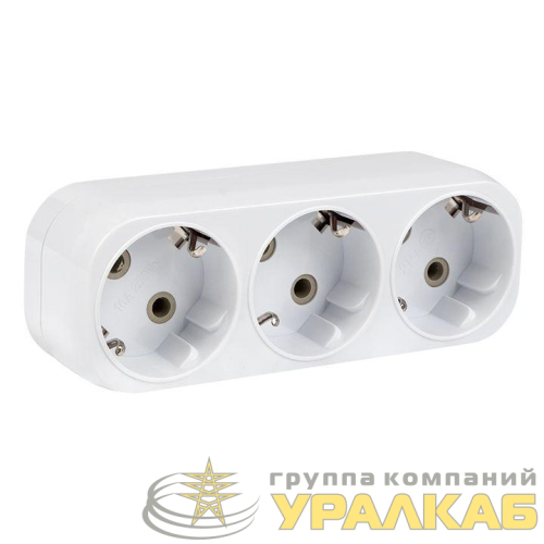 Разветвитель 3-м с заземл. 16А IP20 250В плоск. PROxima EKF 