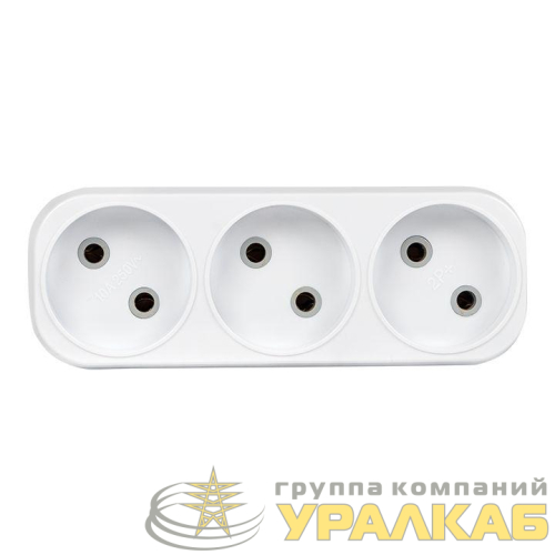 Разветвитель 3-м без заземл. 6А IP20 250В плоск. PROxima EKF 