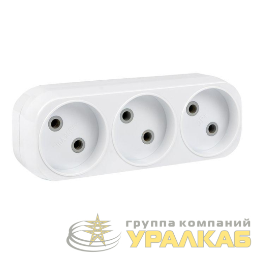 Разветвитель 3-м без заземл. 6А IP20 250В плоск. PROxima EKF 