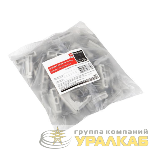 Держатель для труб (клипса) d32мм сер. (уп.50шт) Plast EKF 