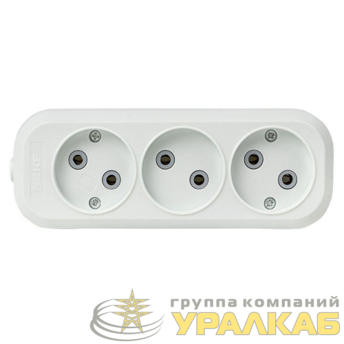 Колодка удлинителя 3-м без заземл. 10А Эксперт 2.2кВт EKF 