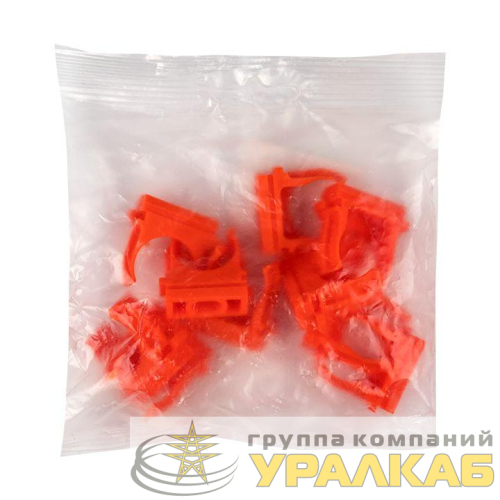 Держатель для труб (клипса) d20мм оранж. (уп.10шт) Plast EKF 