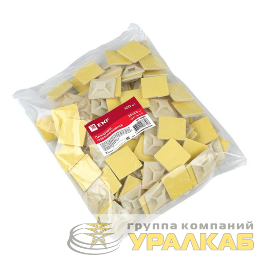Площадка самоклеящаяся 25х25мм бел. (уп.100шт) EKF 