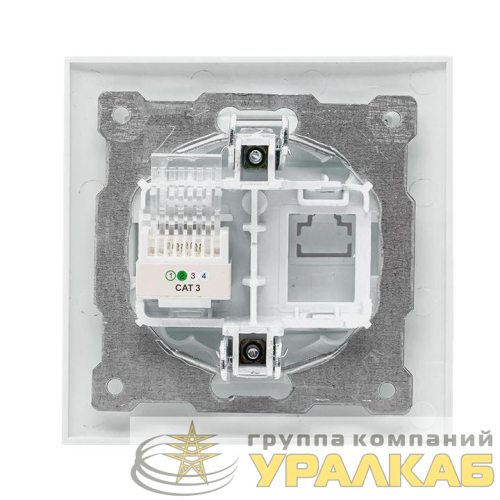 Розетка телефонная 1-м СП Валенсия RJ11 бел. PROxima EKF 