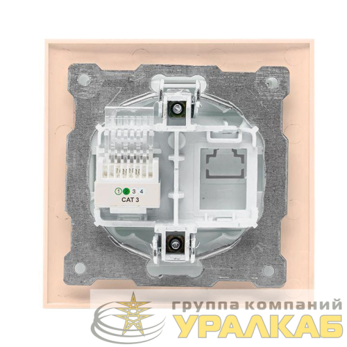Розетка телефонная 1-м СП Валенсия RJ11 крем. PROxima EKF 