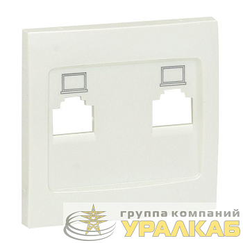 Панель лицевая Валенсия для розетки компьютерной 2-м RJ45 жемчуж. PROxima EKF 