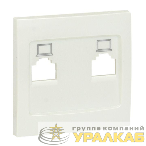 Панель лицевая Валенсия для розетки компьютерной 2-м RJ45 жемчуж. PROxima EKF 