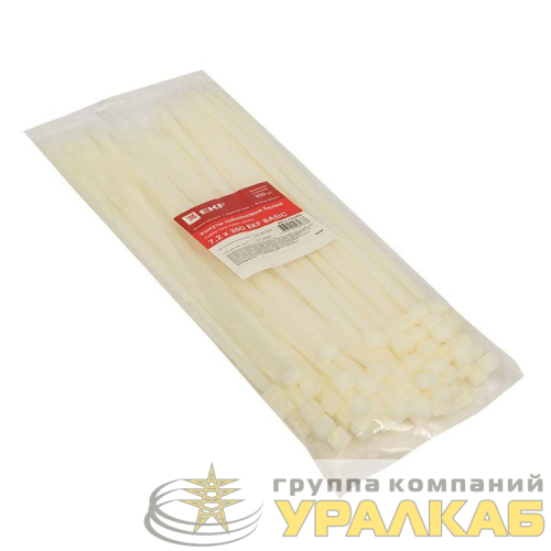 Хомут кабельный 7.2х350 нейл. бел. (уп.100шт) EKF 