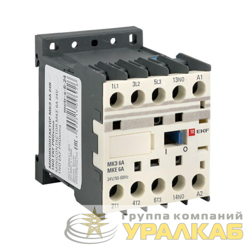 Мини-контактор МКЭ 6А кат. 24В AC 1НО PROxima EKF 