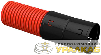 Труба гофрированная двустенная ПНД гибкая d110мм с муфтой красн. (уп.50м) IEK 