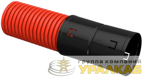 Труба гофрированная двустенная ПНД гибкая d110мм с муфтой красн. (уп.50м) IEK 