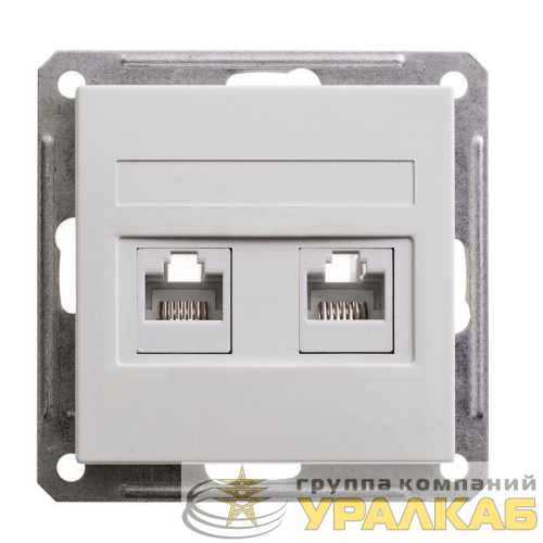 Розетка компьютерная + телефонная 2-м СП W59 RJ45 + RJ11 кат.5E механизм бел. SE 