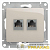 Розетка компьютерная + телефонная 2-м Glossa RJ45 + RJ11 кат.5E механизм молочн. SE 