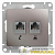 Розетка компьютерная + телефонная 2-м Glossa RJ45 + RJ11 кат.5E механизм платина SE 