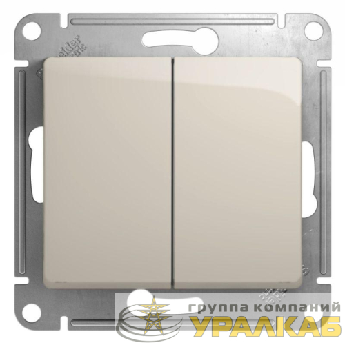 Выключатель 2-кл. СП Glossa 10А IP20 (сх. 5) 10AX механизм молочн. SE 