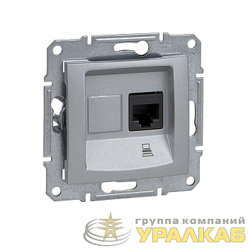 Розетка компьютерная 1-м СП Sedna RJ45 кат.5E UTP неэкранир. механизм алюм. SchE 