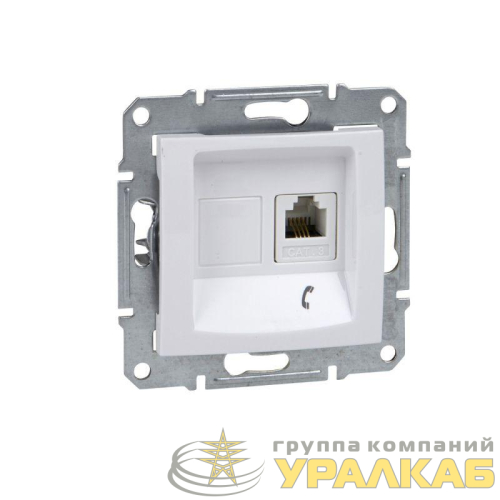Розетка телефонная 1-м СП Sedna RJ11 механизм бел. SchE 