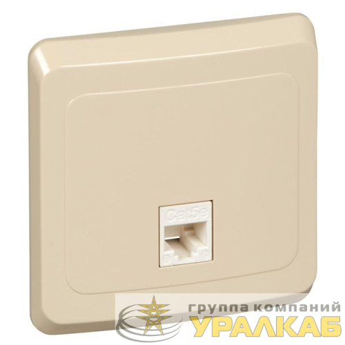Розетка компьютерная 1-м СП Этюд RJ45 кат.5E крем. SE 