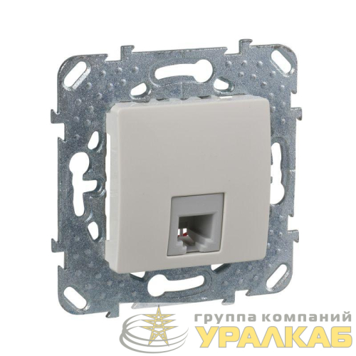 Розетка телефонная 1-м СП Unica RJ11 4 контакт. механизм беж. SchE 