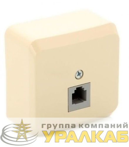 Розетка телефонная 1-м ОП Этюд крем. SE 
