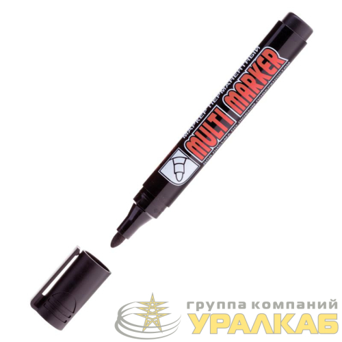 Маркер перманентный "Multi Marker" 3мм пулевидный черн. Crown 