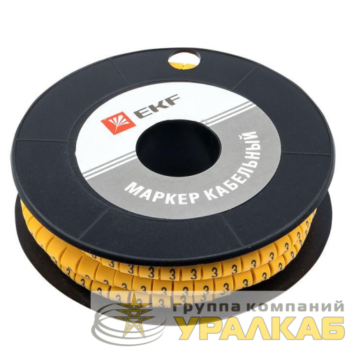 Маркер каб. 1.5кв.мм "3" (к-1000ед) (ЕС-0) EKF 