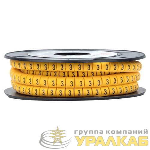 Маркер каб. 1.5кв.мм "3" (к-1000ед) (ЕС-0) EKF 