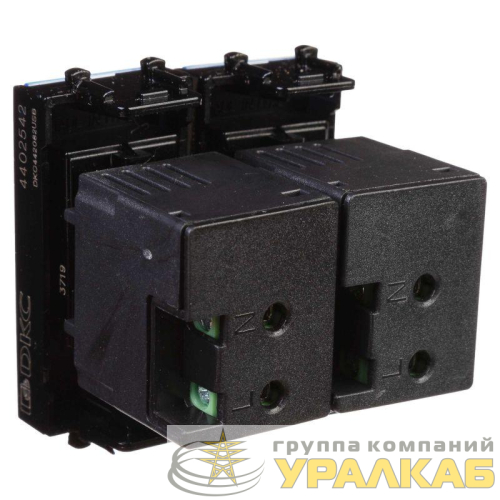 Устройство зарядное USB 2мод. 2.1А Avanti "Черный квадрат" DKC 