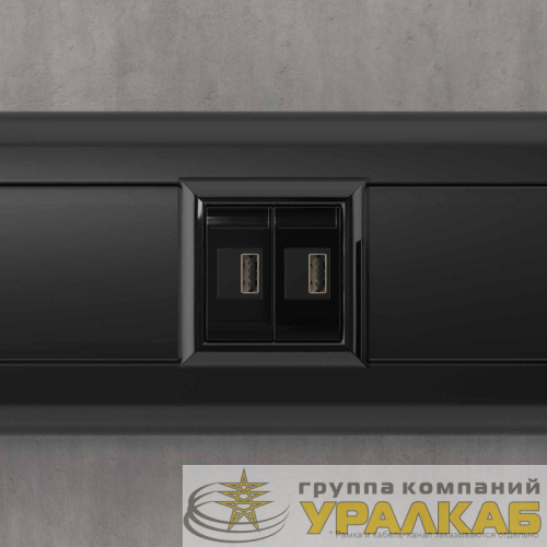 Устройство зарядное USB 2мод. 2.1А Avanti "Черный квадрат" DKC 